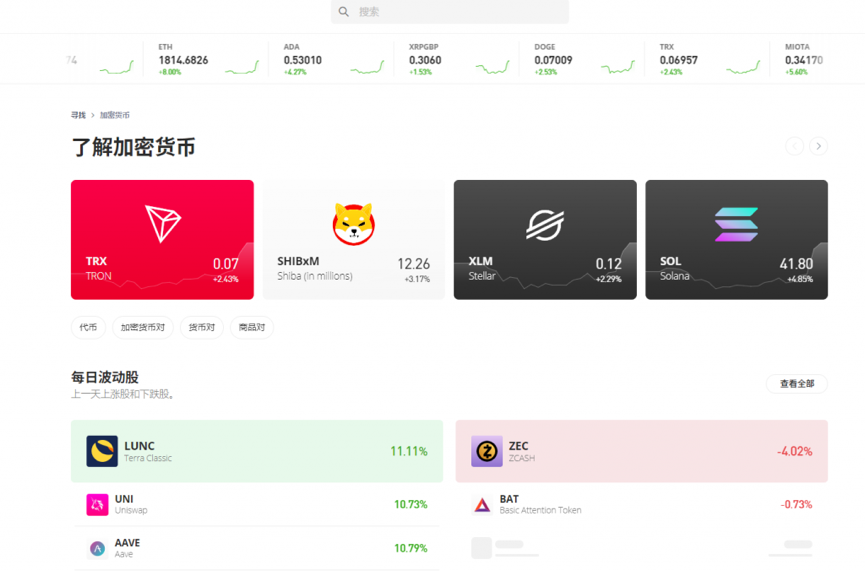 eToro – 中國和全球總評優質虛擬貨幣交易平台